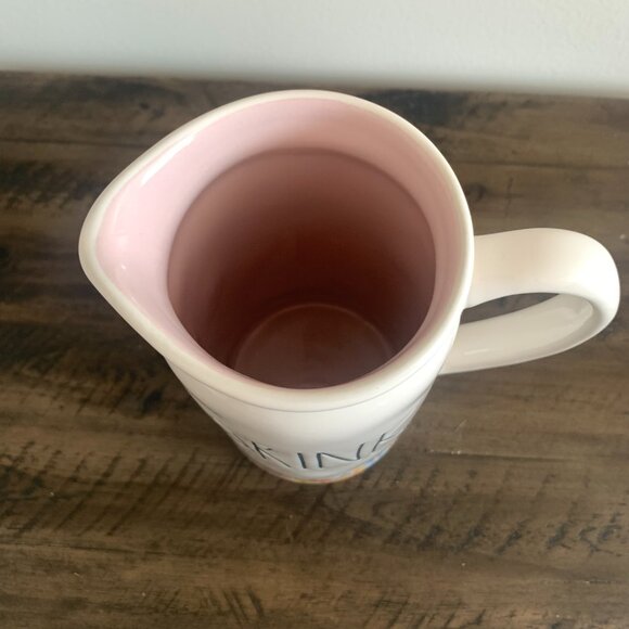 NEW Rae Dunn Ceramic DRINK Drinking Pitcher with Spring Flowers - Picture 3 of 6